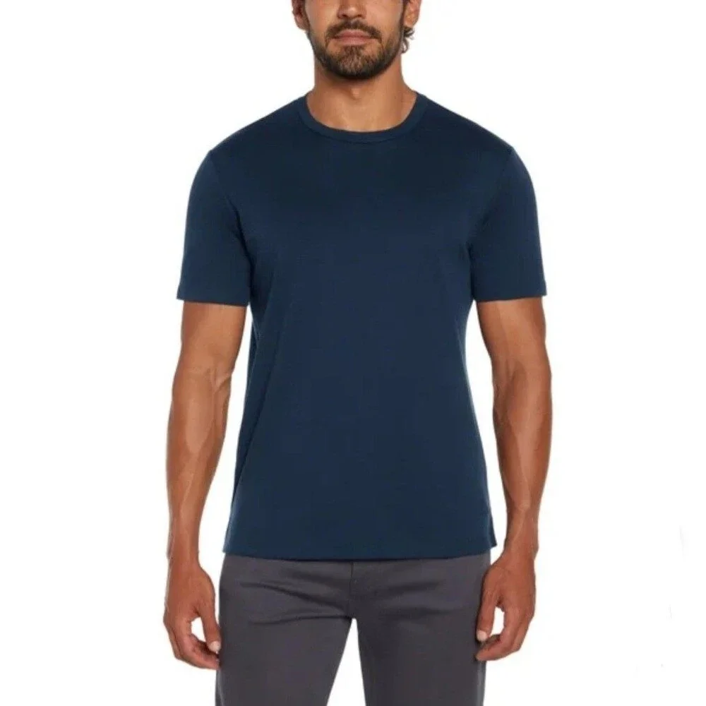 Banana Republic Men’s S Luxe Touch Performance Tee 100% Cotton Dark Blue Knit